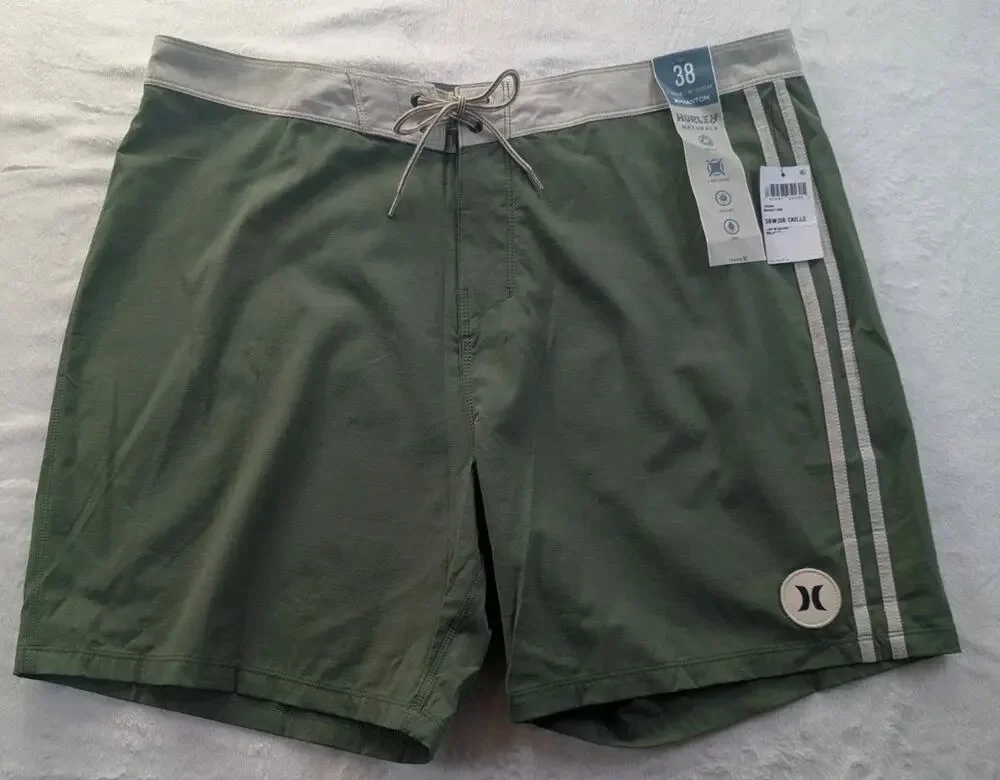 Hurley Phantom Naturals Men's Size 38 Green 18” Boardshorts Swim Trunks NWT